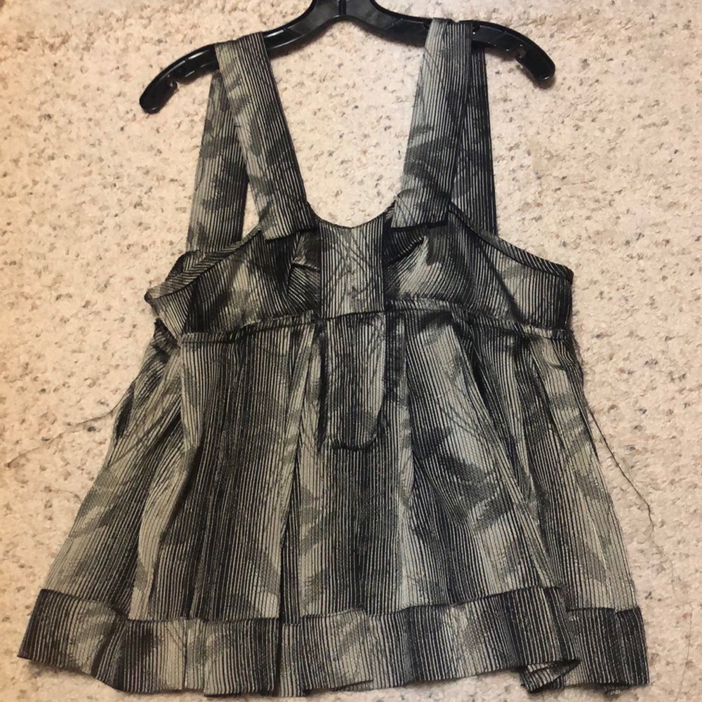 Marni Silk Metallic A line Trapeze Black Top 46 L